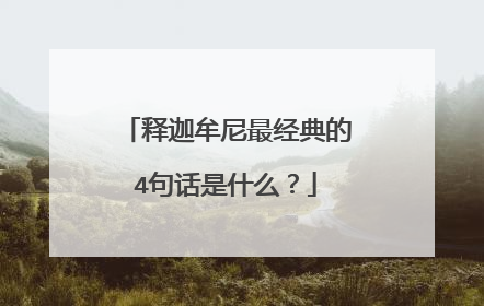释迦牟尼最经典的4句话是什么?