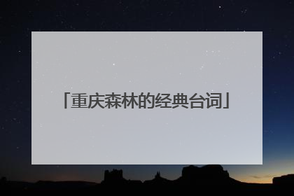 重庆森林的经典台词