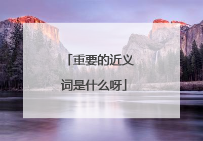 重要的近义词是什么呀