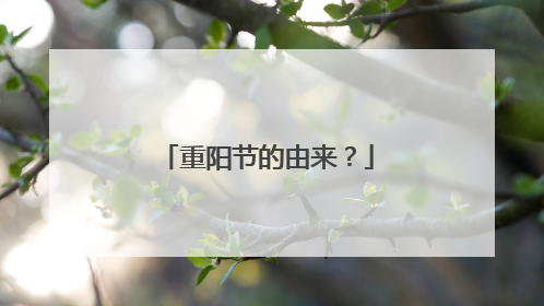 重阳节的由来？