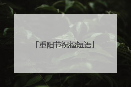 重阳节祝福短语