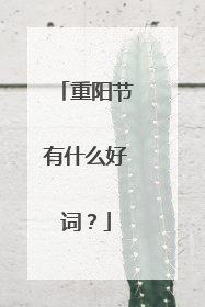 重阳节有什么好词？