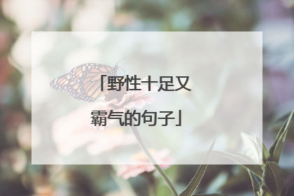 野性十足又霸气的句子