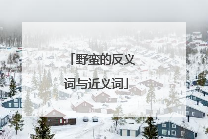 野蛮的反义词与近义词