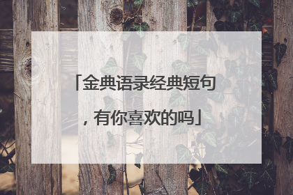 金典语录经典短句，有你喜欢的吗