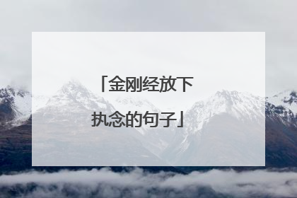 金刚经放下执念的句子