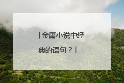 金庸小说中经典的语句？