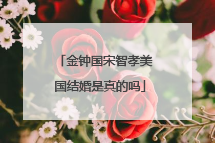 金钟国宋智孝美国结婚是真的吗