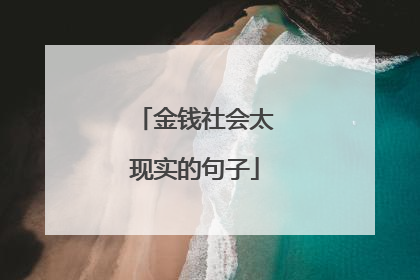 金钱社会太现实的句子