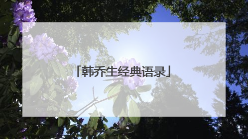 韩乔生经典语录
