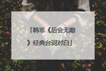 韩寒《后会无期》经典台词对白