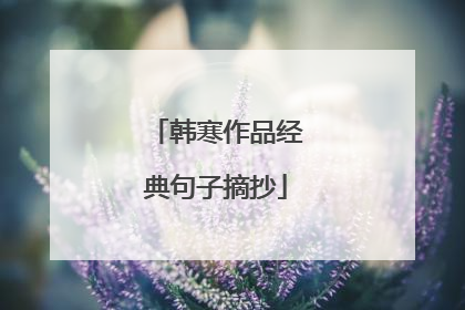 韩寒作品经典句子摘抄