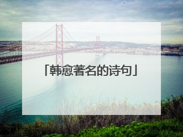 韩愈著名的诗句