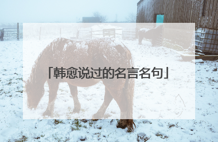 韩愈说过的名言名句