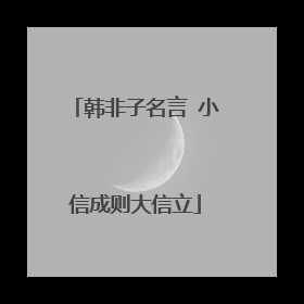 韩非子名言 小信成则大信立