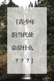 青少年的当代使命是什么？？？