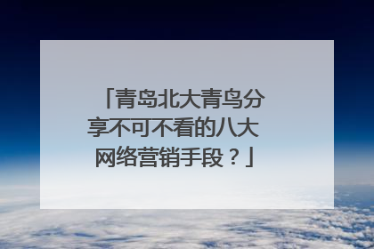 青岛北大青鸟分享不可不看的八大网络营销手段？