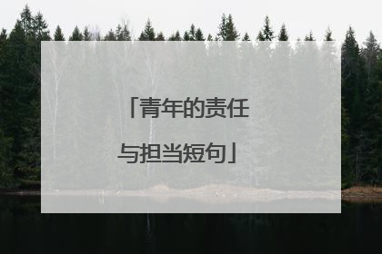青年的责任与担当短句