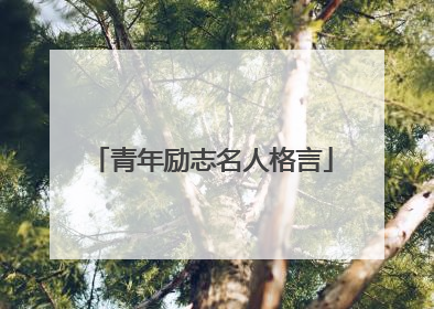 青年励志名人格言
