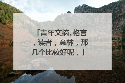 青年文摘,格言，读者，意林，那几个比较好呢，