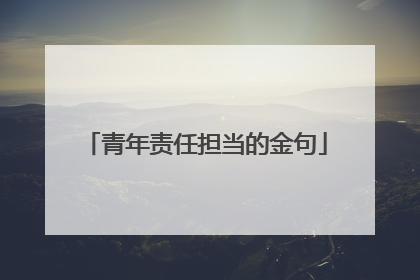 青年责任担当的金句