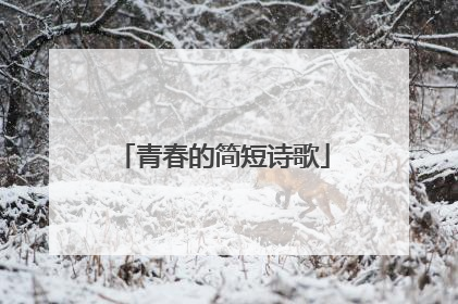 青春的简短诗歌