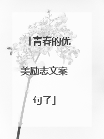 青春的优美励志文案句子