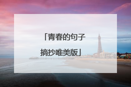 青春的句子摘抄唯美版