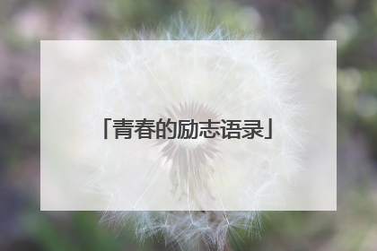 青春的励志语录