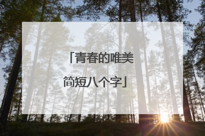 青春的唯美简短八个字