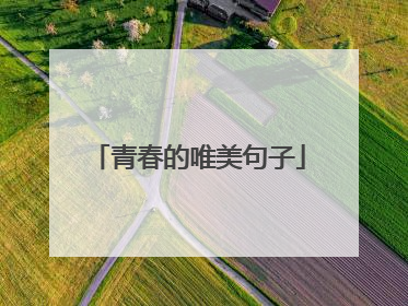 青春的唯美句子