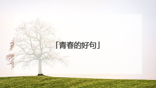 青春的好句
