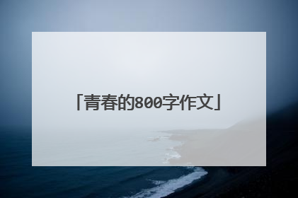 青春的800字作文