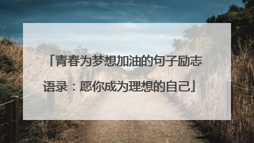 青春为梦想加油的句子励志语录：愿你成为理想的自己