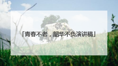 青春不老,韶华不负演讲稿