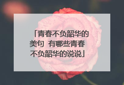 青春不负韶华的美句 有哪些青春不负韶华的说说