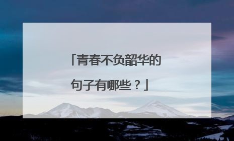 青春不负韶华的句子有哪些?