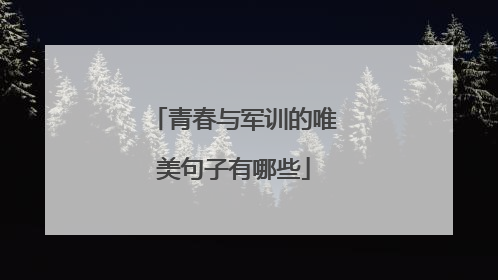 青春与军训的唯美句子有哪些