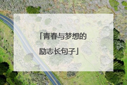 青春与梦想的励志长句子