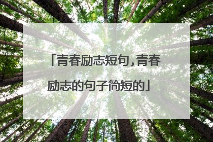 青春励志短句,青春励志的句子简短的