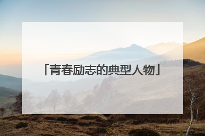 青春励志的典型人物