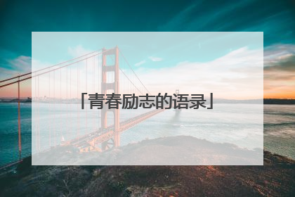 青春励志的语录
