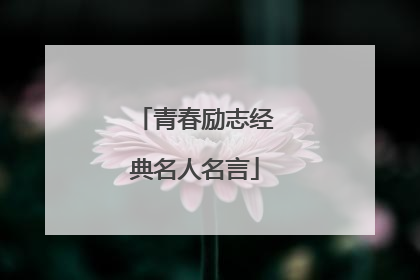 青春励志经典名人名言