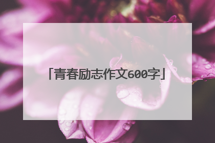 青春励志作文600字
