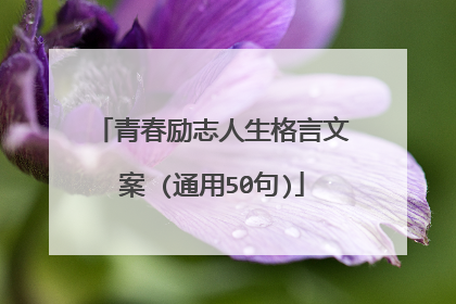 青春励志人生格言文案 (通用50句)