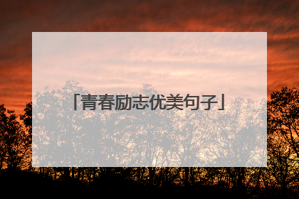 青春励志优美句子
