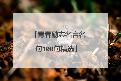 青春励志名言名句100句精选