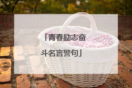 青春励志奋斗名言警句