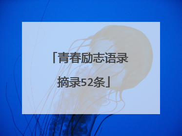 青春励志语录摘录52条