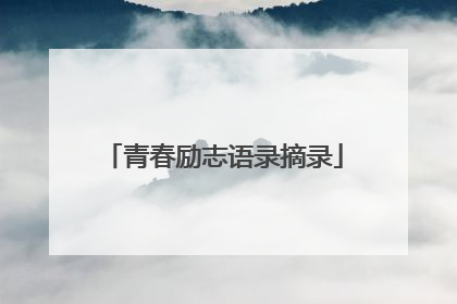 青春励志语录摘录